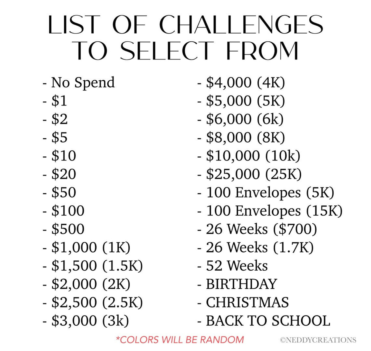 Savings Challenge Bundle