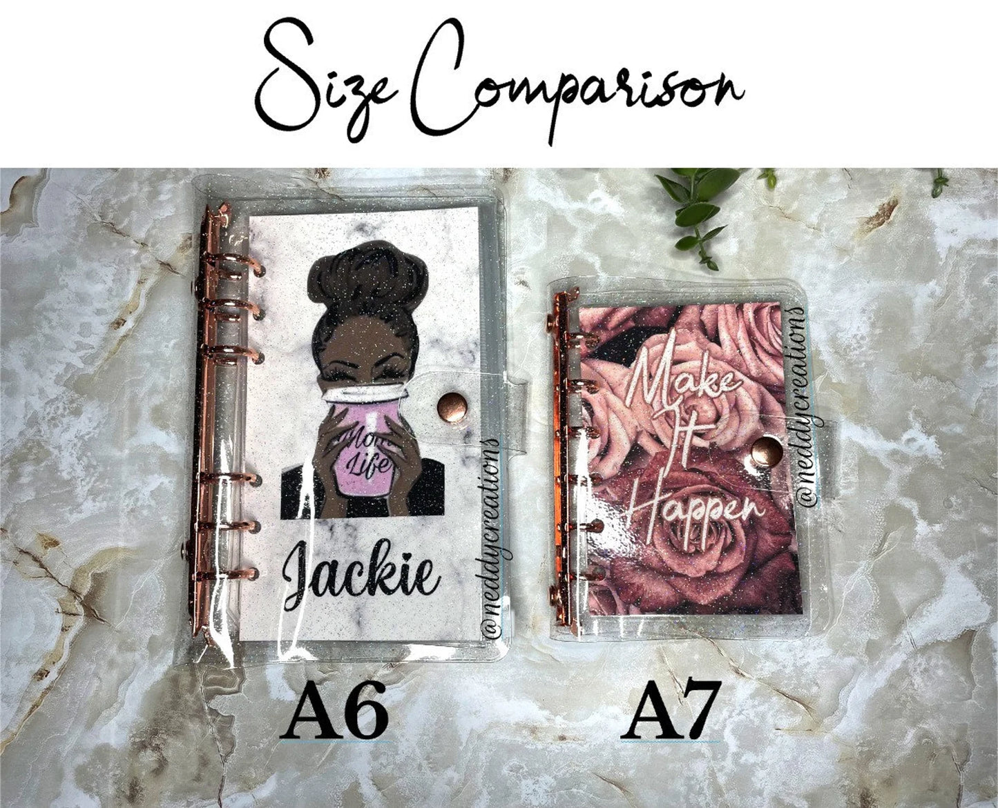 A7 Glitter Rose Gold Budget Binder