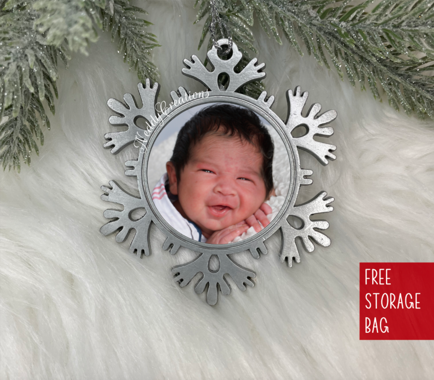 Personalized Snowflake Photo Ornament