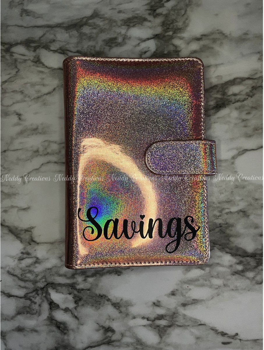 Budget Binder, Money Wallet, A6 Binder, Holographic Glitter Budget Cash Envelope Wallet, Cash Envelop System, Custom Budget Binder, Money