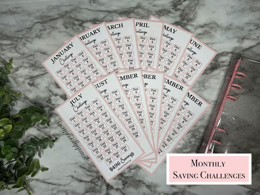 12 Month Calendar Savings Challenge